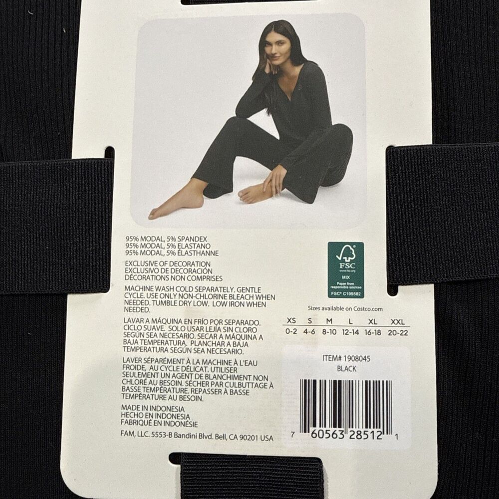 Banana Republic Womens Lounge Set Black 2-PC Rib Knit Lightweight XL, NWT - Picture 3 of 3